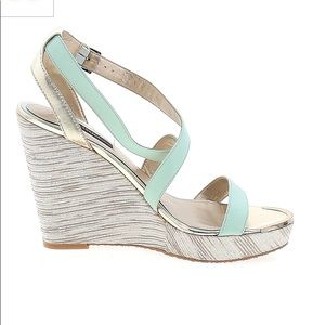 White House Black Market strappy wedge sandal size 7